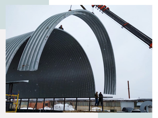 Полукруглые ангары в Соли-Илецке